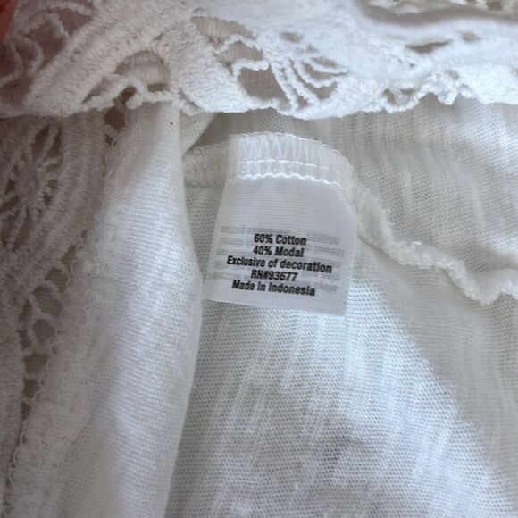 A.N.A | Women’s White Lace Trim Tunic Tank Top Swim Coverup Size XL - Picture 8 of 13